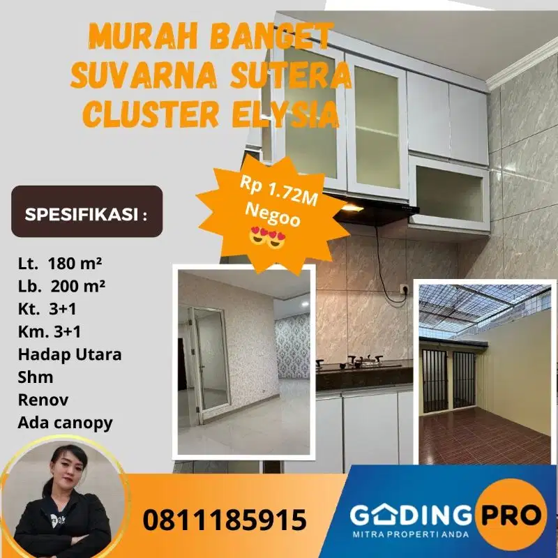 Murah Elysia Lt. 180 Renov Siap Huni Suvarna Cikupa Tangerang