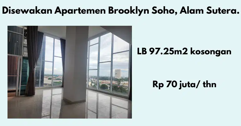 Disewakan Apartemen di Alam Sutera  Brooklyn Soho lantai 9
