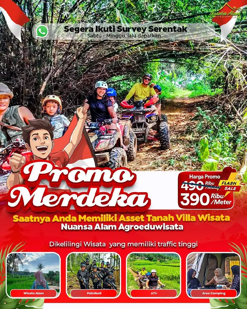 Jual Tanah Kavling Murah Dekat Wisata Bisa Bangun VILLA Akses via TOL