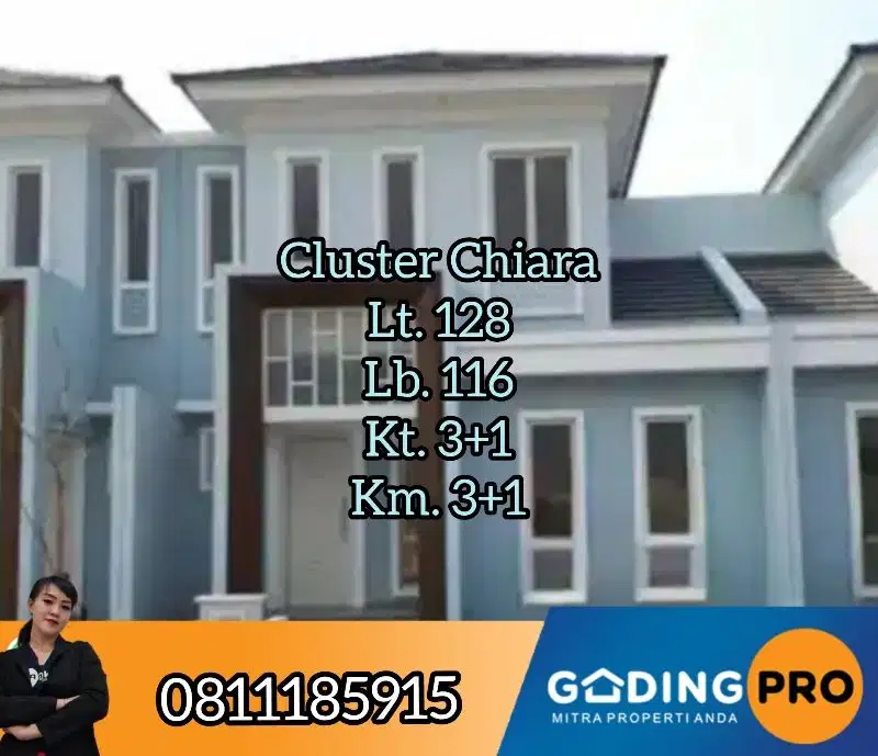 Rumah 2 Lantai Lt. 128 Rp 1.125M Chiara Suvarna Cikupa Tangerang