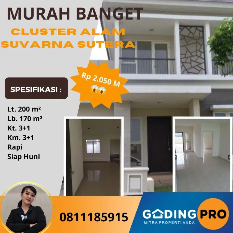 Rumah Murah Cluster Alam Lt. 200 Suvarna Sutera Cikupa Tangerang