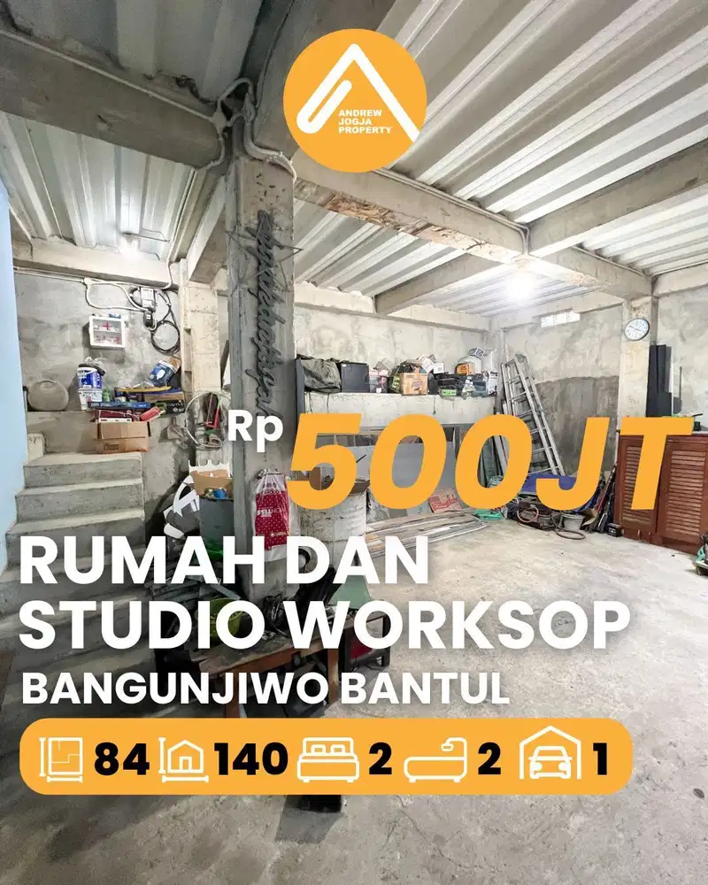 Jual Rumah Bangunjiwo Bantul Workshop Studio