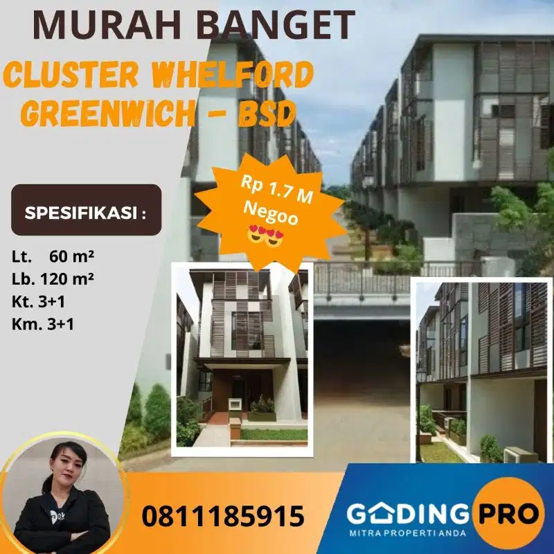 Jual Cepat Cluster Whelford Greenwich BSD Tangerang