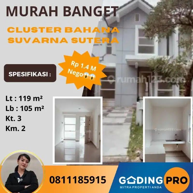 Murah Cluster Bahana Lt. 119 Suvarna Sutera Lavon Cikupa Tangerang