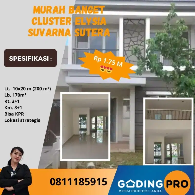 Rumah Rapi Cluster Elysia Lt. 200/170 Suvarna Sutera Lavon Tangerang