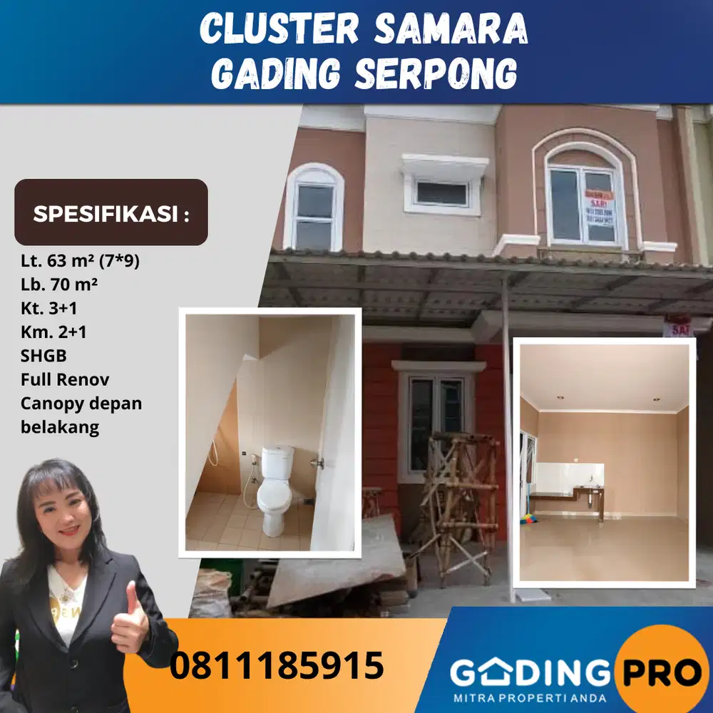 Murah Cluster Samara Lt. 7x9 Gading Serpong Tangerang