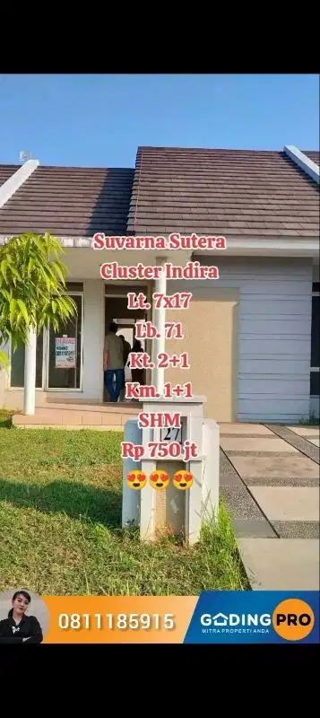 Rumah Siap Huni UK. 71x7 Suvarna Sutera Indira Tangerang