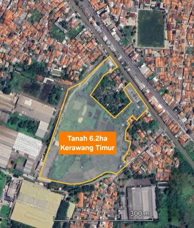 Tanah 6.2ha Karawang Timur Jl Raya Pantura Warungbambu