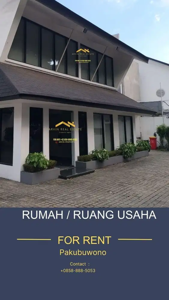 RUANG USAHA RUMAH 2 LANTAI FURNISHED PAKUBUWONO KEBAYORAN BARU