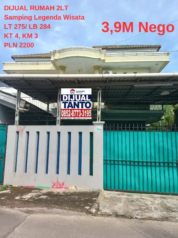 Rumah berkah 2lt samping Legenda Wisata
