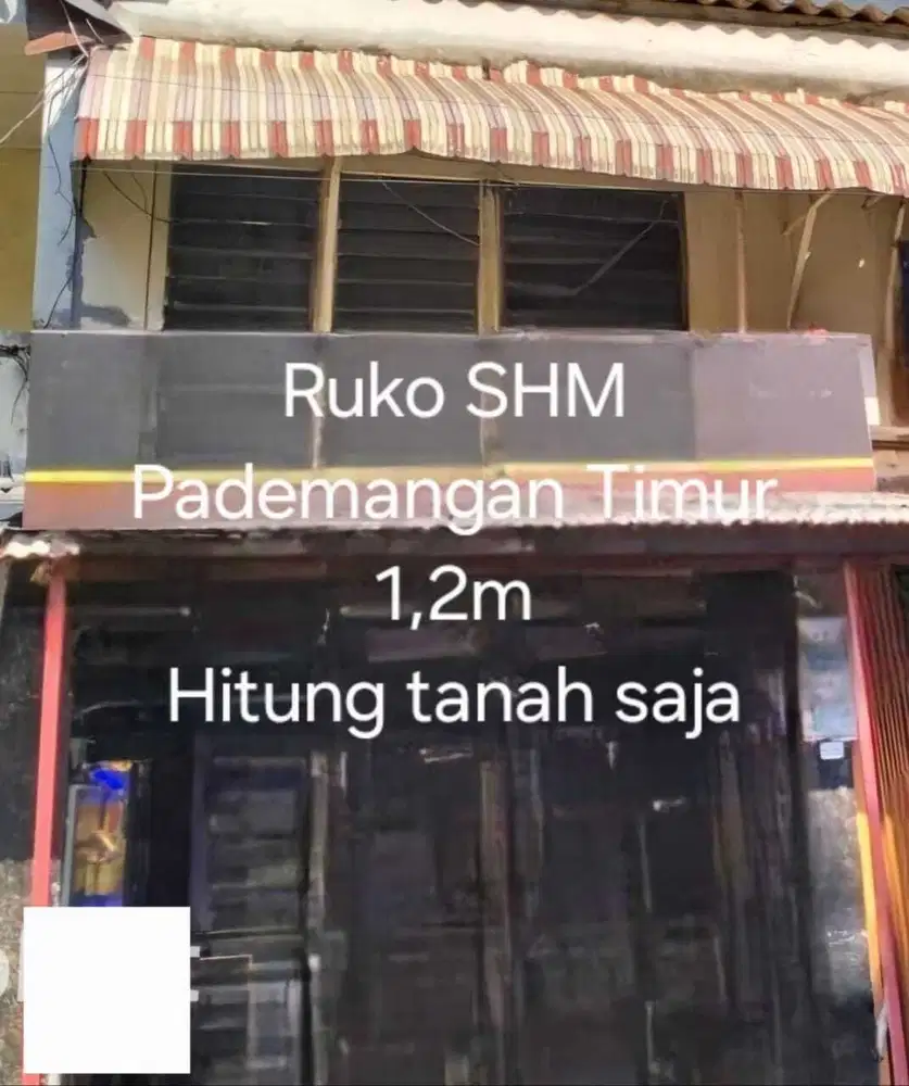 Ruko SHM (hitung tanah) dijual di Pademangan