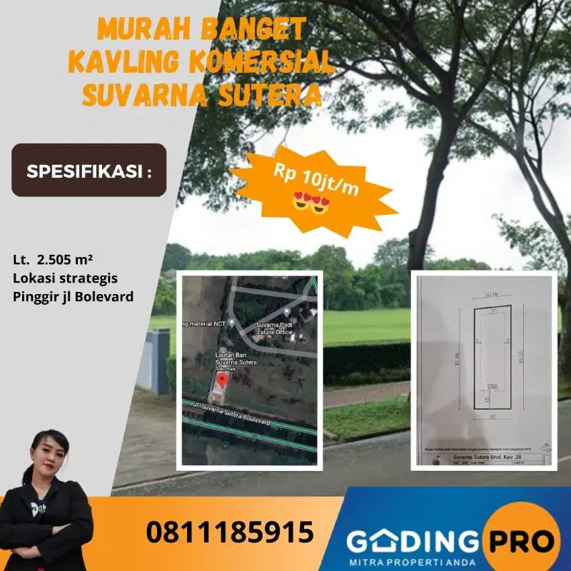 Kavling Komersial Di Boulevard Suvarna Sutera Lavon Cikupa Tangerang