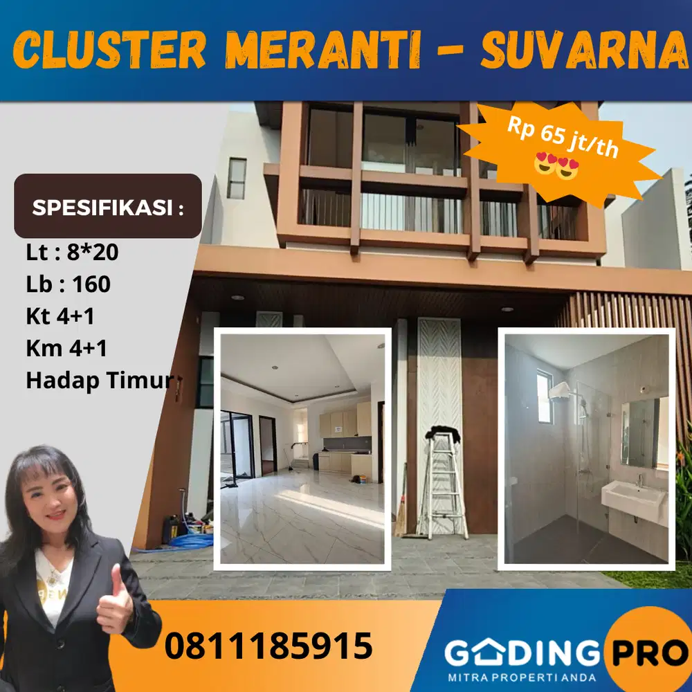Disewakan Rumah Baru Cluster Meranti Suvarna Sutera Cikupa Tangerang
