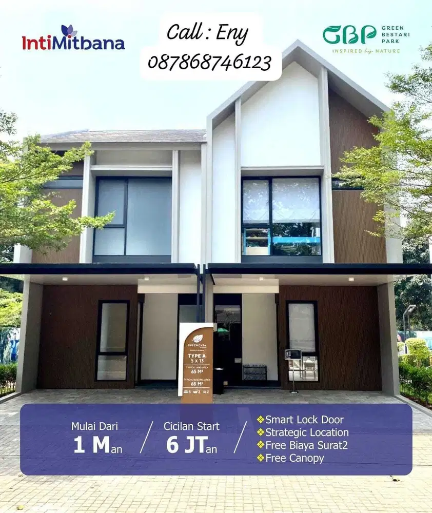 Dijual Rumah TYPE A GREEN CASA Green Bestari Park