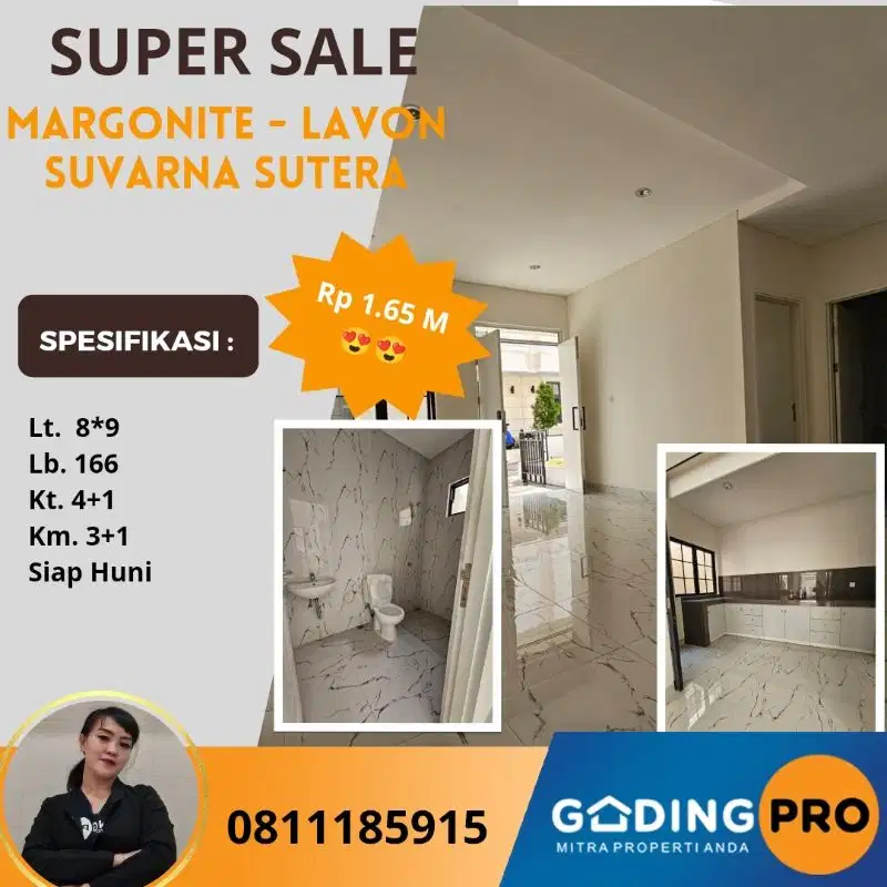 TERMURAH RUMAH 3 LANTAI MARGONITE LAVON SUVARNA TANGERANG