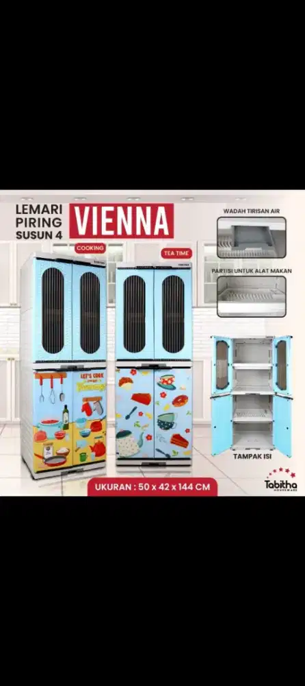 Rak piring plastik 2 pintu