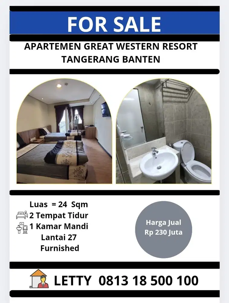 Apartemen Great Western Resort Tangerang Banten Rp 230 Juta