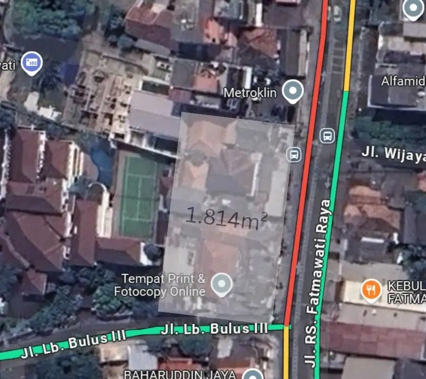 Dijual Tanah Luas 1814 di Fatmawati Raya Jakarta Selatan