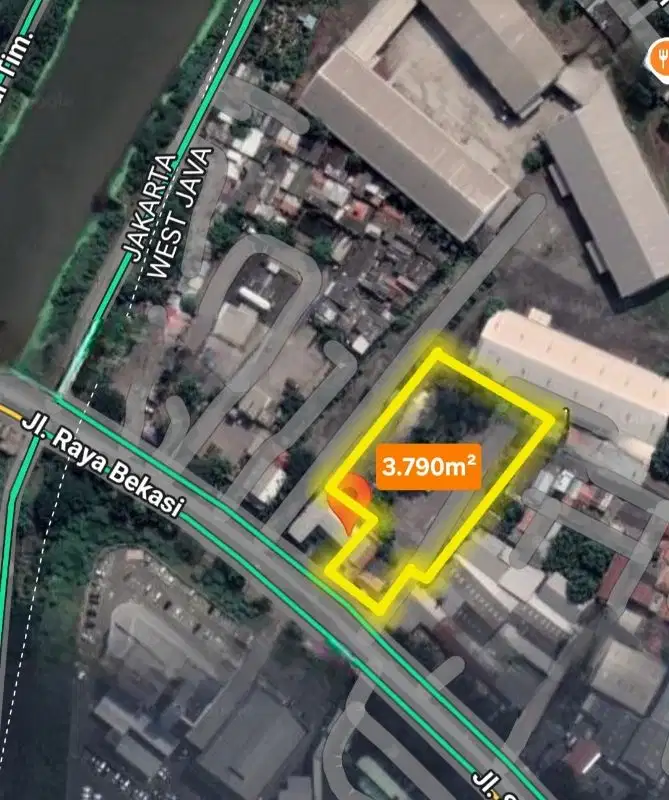 Sewa Kavling Ujung Menteng 3.790m² Jl Raya Bekasi KM 26 Cakung