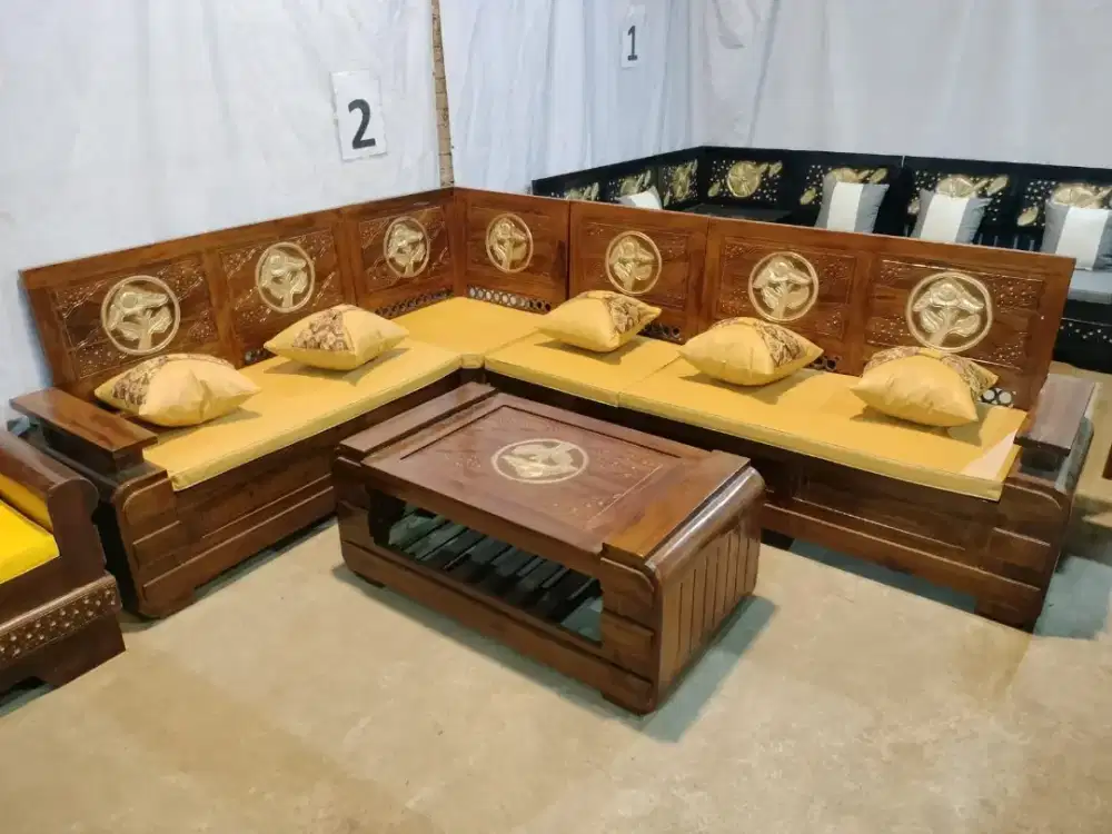 Kursi L sudut full jok fre bantal