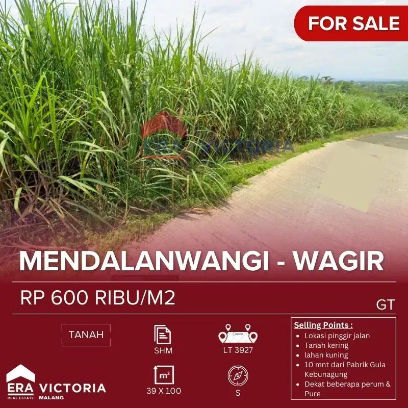 Di jual tanah kering SHM lokasi strategis dekat perumahan