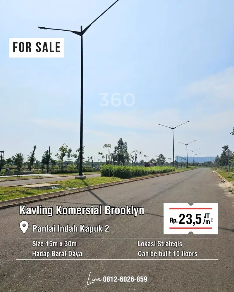 Dijual Kavling Komersial PIK2 Brooklyn uk 15x30m at Jakarta Utara