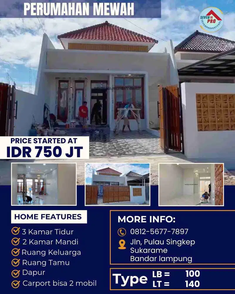 RUMAH CLUSTER MEWAH TANAH LUAS