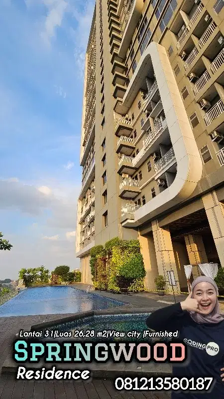 DI SEWAKAN MURAH  SPRINGWOOD RESIDENCE  STUDIO  VIEW CITY