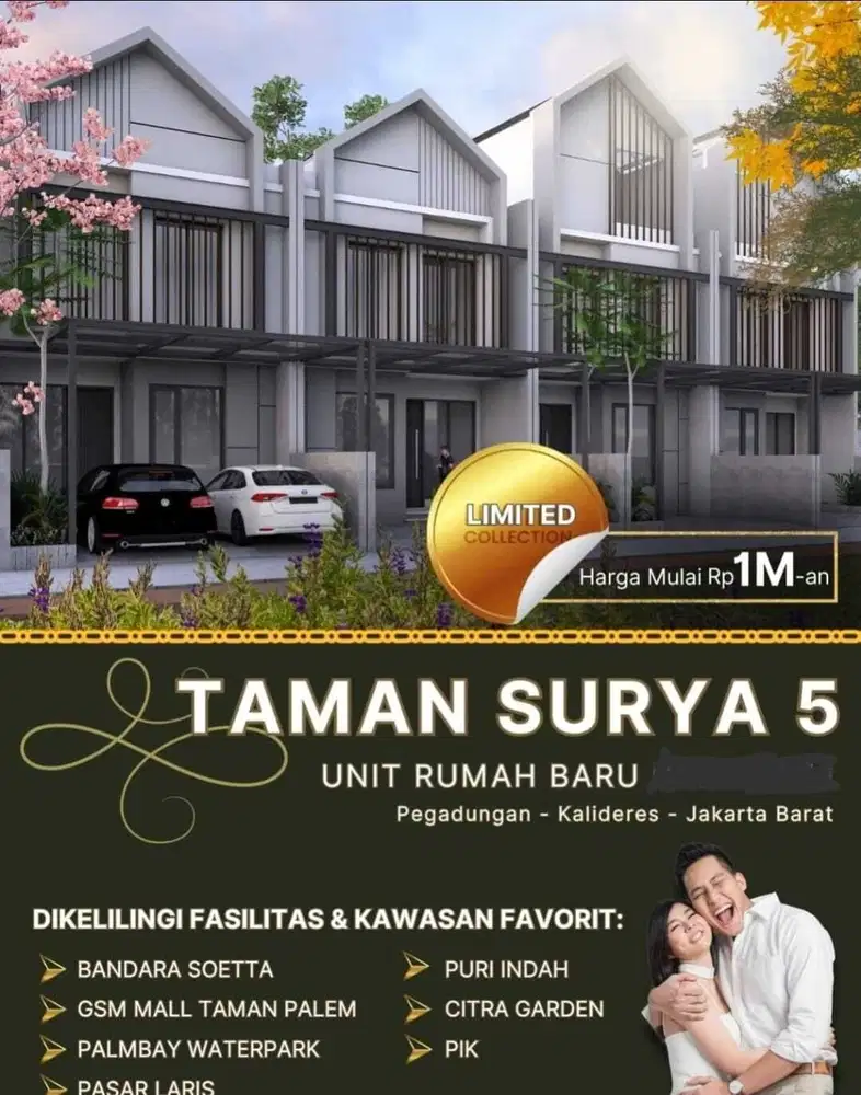 Hanya 4 unit Rumah Baru Taman Surya Murah Saja