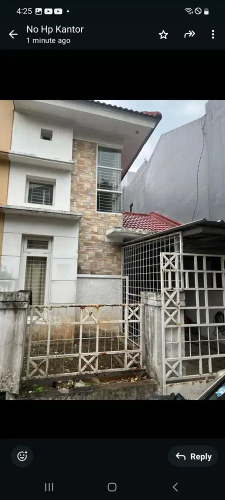 Dijual rumah murah luas tanah 72 m2, lb 45 m2 bangunan 1 lt di Bintaro