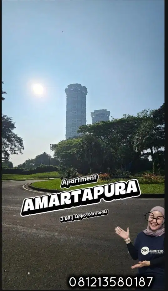 Disewakan 3 bedroom Unfurnished di apartment amartapura lippo village