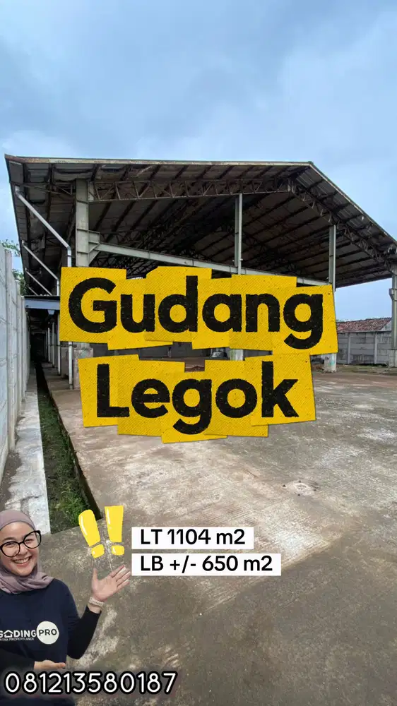 DIJUAL GUDANG DI LEGOK TANGERANG LUAS 1104 M2