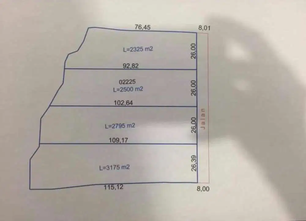 TANAH TEBING LOS PANTAI SULUBAN ULUWATU