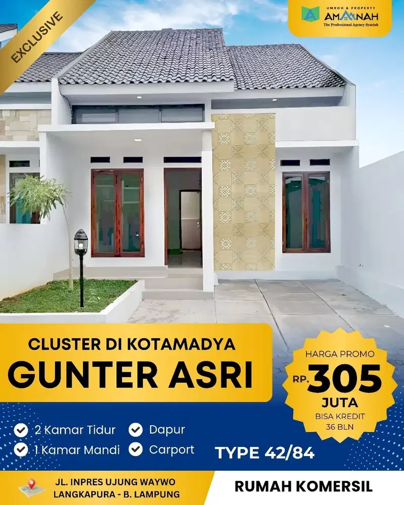 RUMAH MURAH DI PRAMUKA GG VANILI GUNUNG TERANG BISA KREDIT TANPA BANK