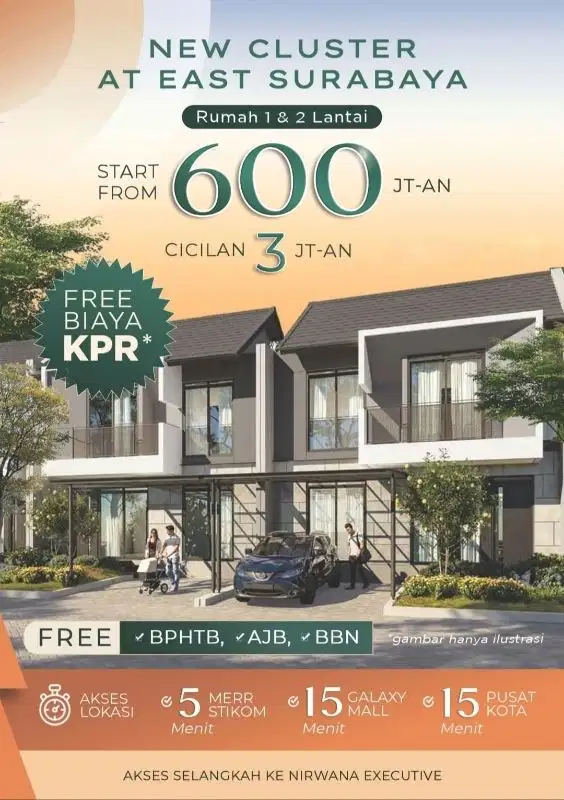 DIJUAL RUMAH SIAP HUNI DI PERUMAHAN WONOREJO SURABAYA TIMUR