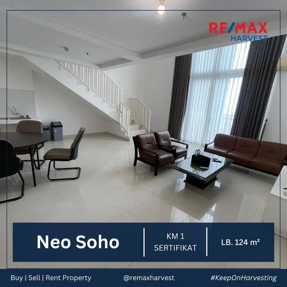DISEWAKAN MURAH NEO SOHO TYPE EBONY FULL FURNISHED JAKARTA BARAT