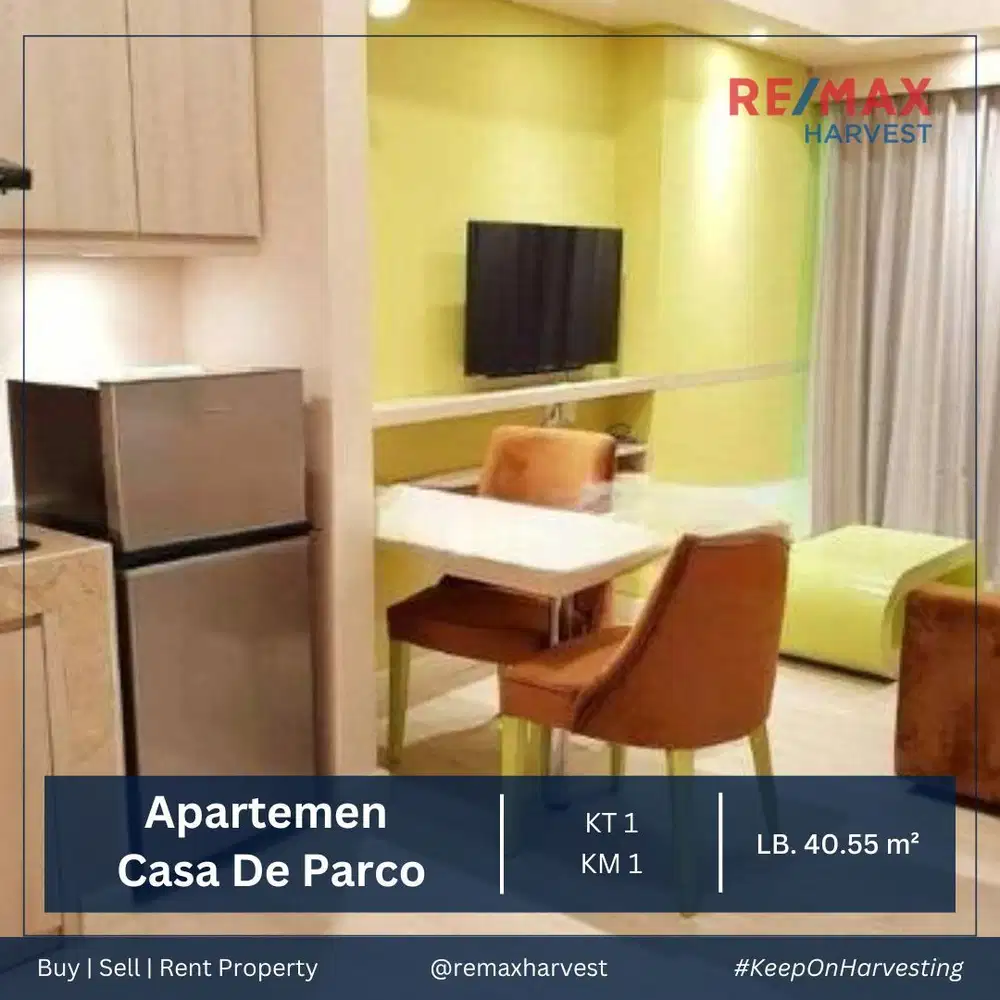 DIJUAL MURAH APARTEMEN CASA DE PARCO FULL FURNISHED BSD CITY TANGERANG