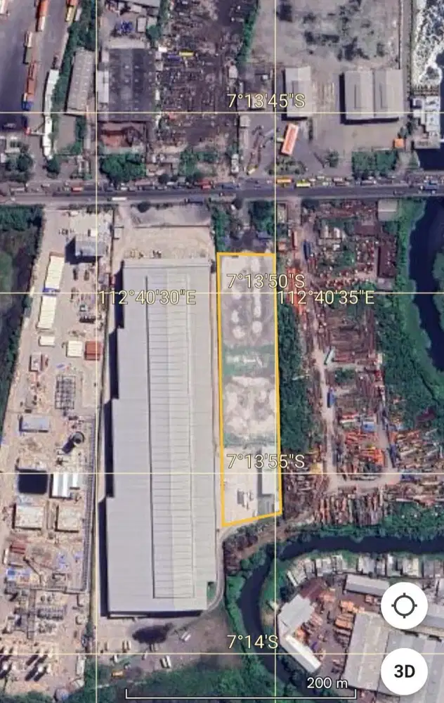 Tanah untuk gudang atau pabrik tambak osowilangun margomulyo surabaya