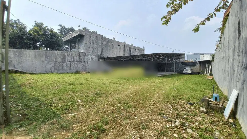 Tanah + gudang LEBAR 17 METER di Tajur Bogor