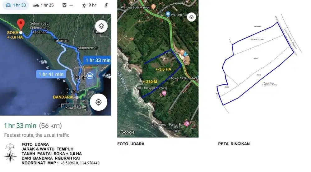 TANAH TEPI TEBING PANTAI SOKA TABANAN