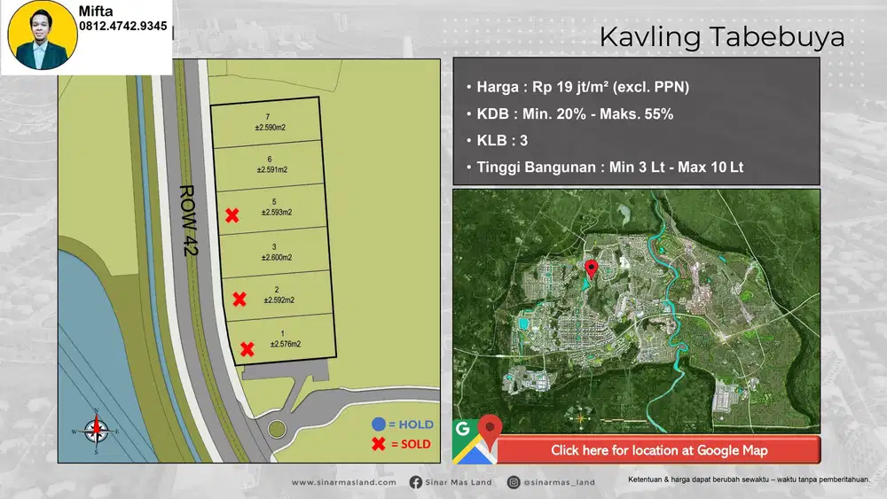 P70. Dijual Tanah Kavling Komersial Tabebuya BSD – Sisa 3 Unit