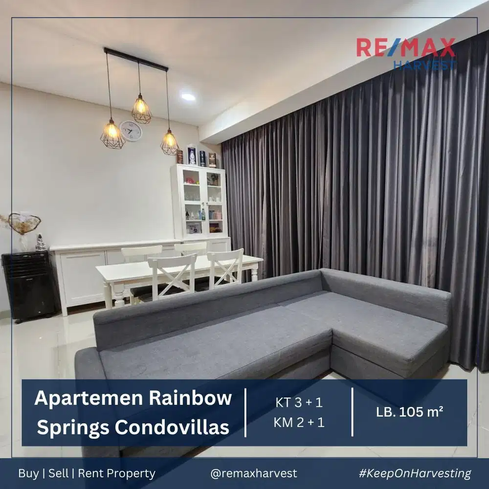 DIJUAL  APARTEMEN RAINBOW SPRINGS CONDOVILLAS 2 BALKON GADING SERPONG