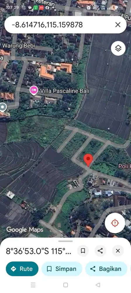Buc tanah 49,25 are view sawah itr kuning canggu padang tawang