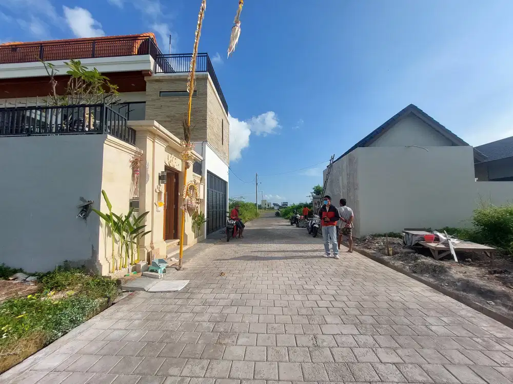 Tanah kaw villa view sawah 180m2 dekat pantai kedungu jl6mtr paving