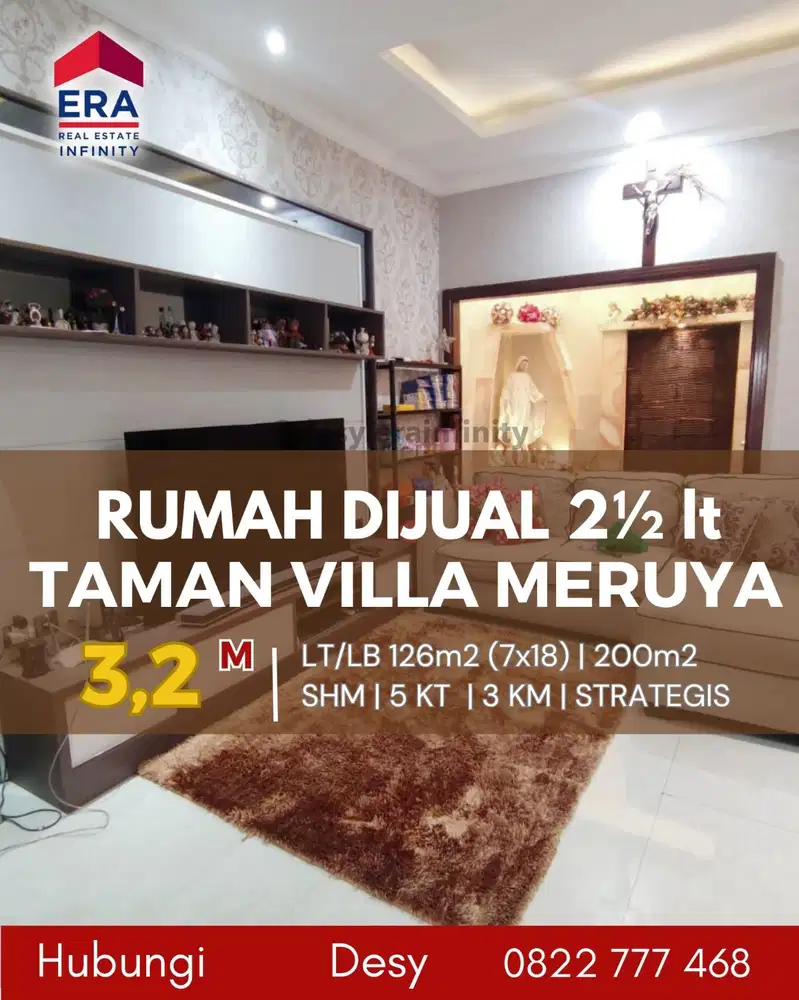 (TURUN HARGA JADI 3 M SAJA) Dijual Cepat Rumah Taman Villa Meruya
