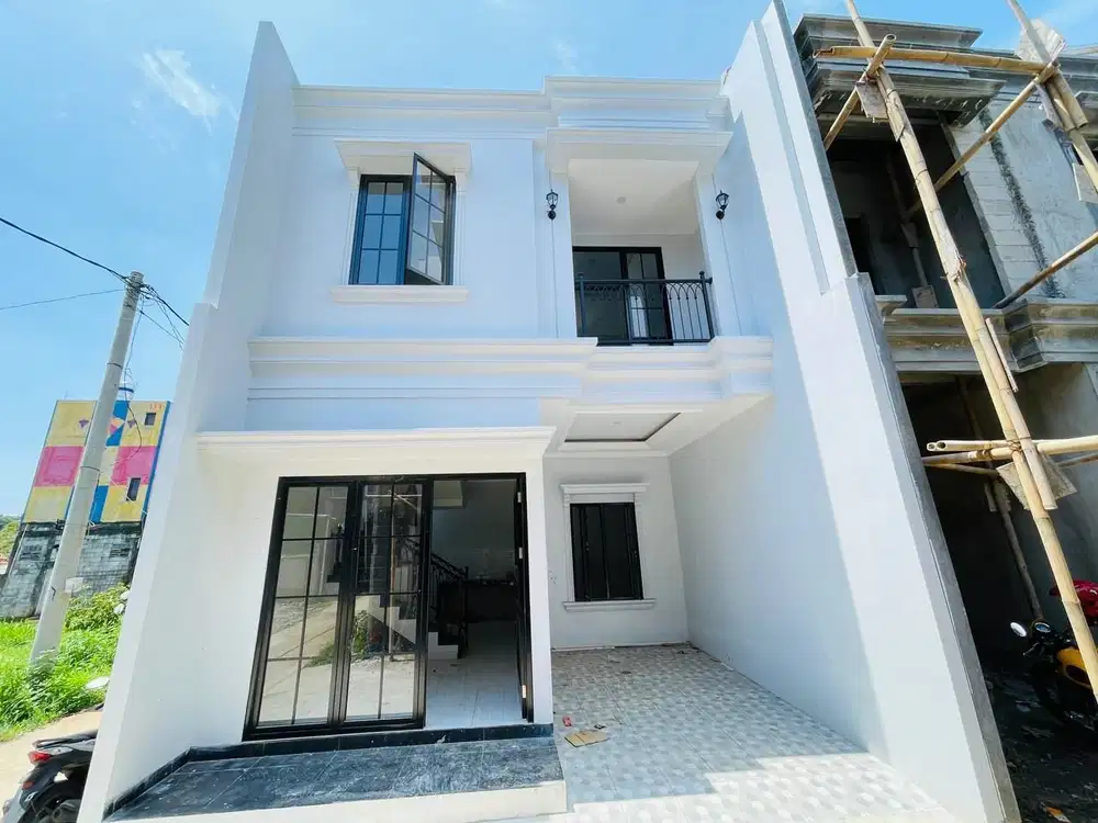 RUMAH MURAH 2 LANTAI DALAM CLUSTER DEKAT STASIUN DEPOK, BEBAS BANJIR