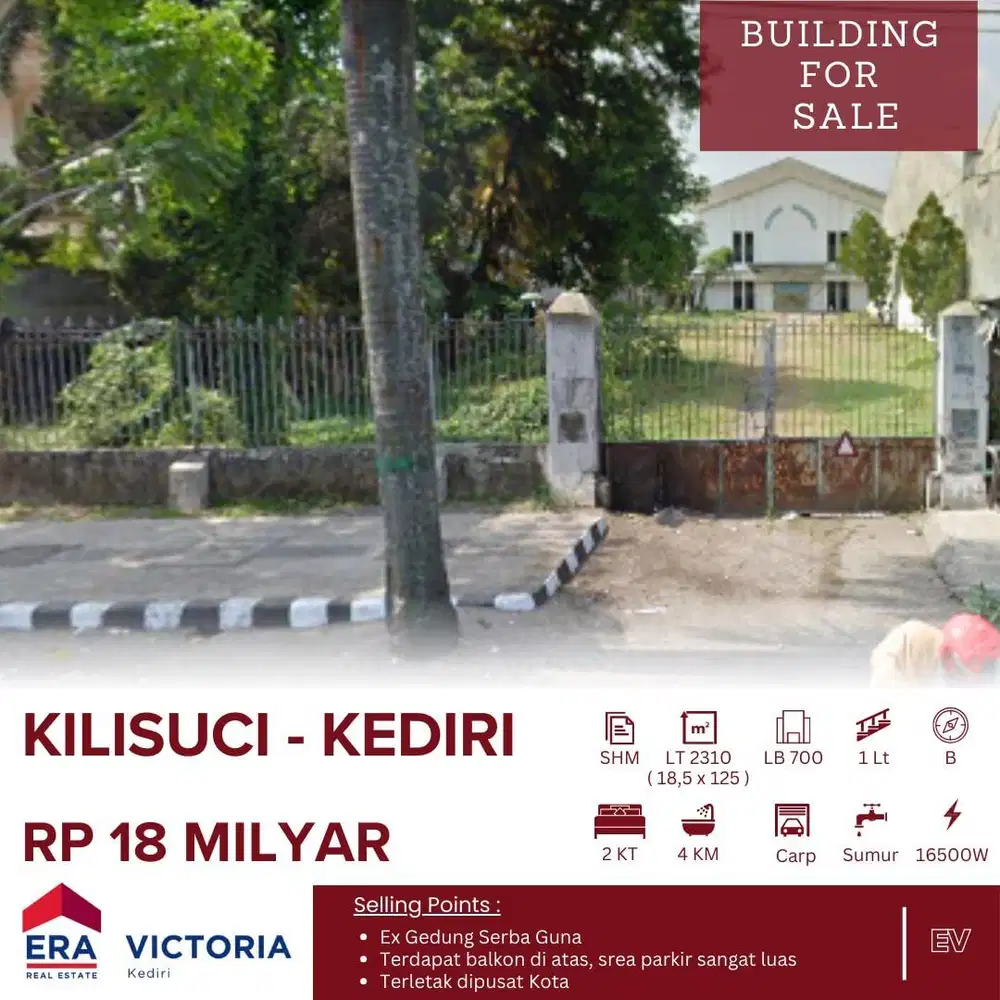 Jual Gedung Serbaguna di Pusat Kota Kediri