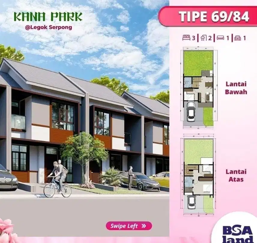 Siap Huni, Dekat Toll Legok BSD By Kanapark Legok fasilitas kolam renang