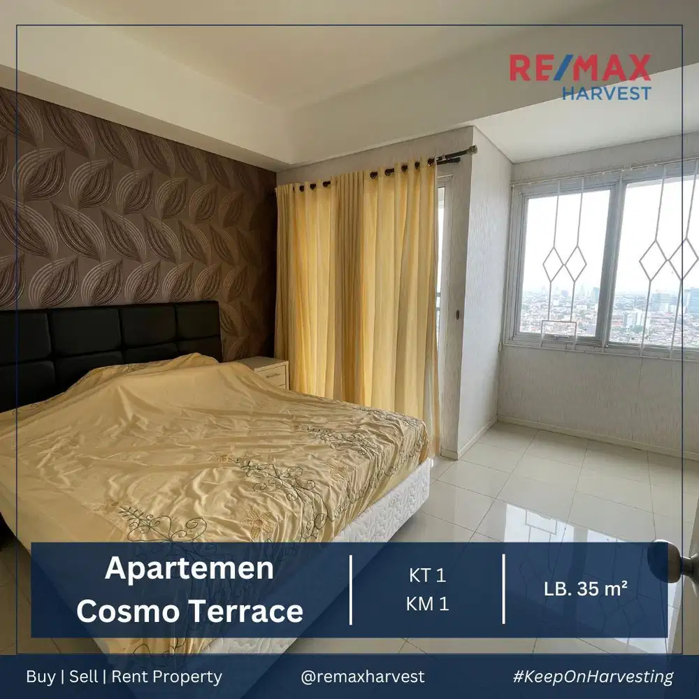 DIJUAL MURAH APARTEMEN COSMO TERRACE SINGLE TOWER 1BR FULL FURNISHED