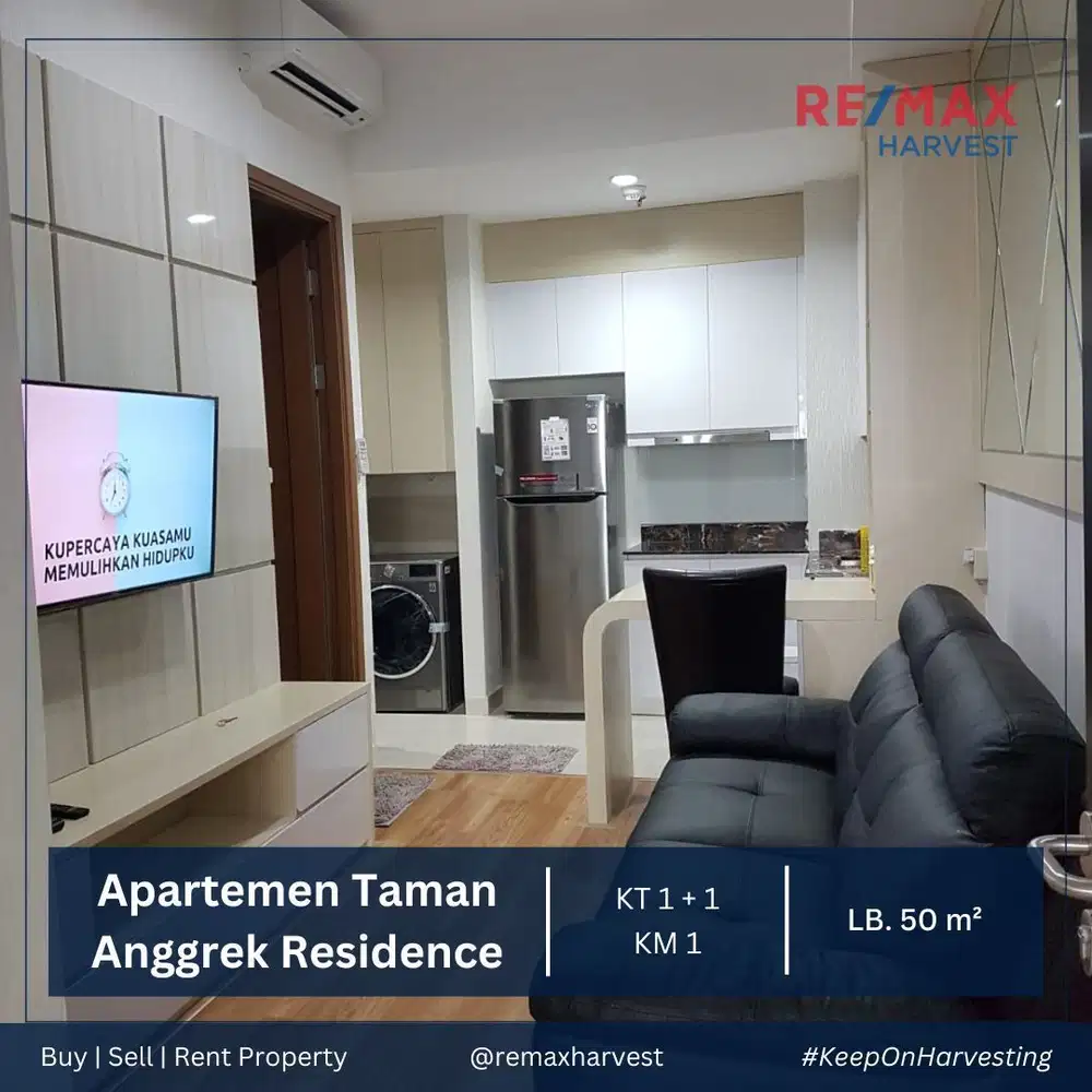 DIJUAL MURAH APARTEMEN TAMAN ANGGREK RESIDENCE CONDO TOWER BEECH 1+1BR